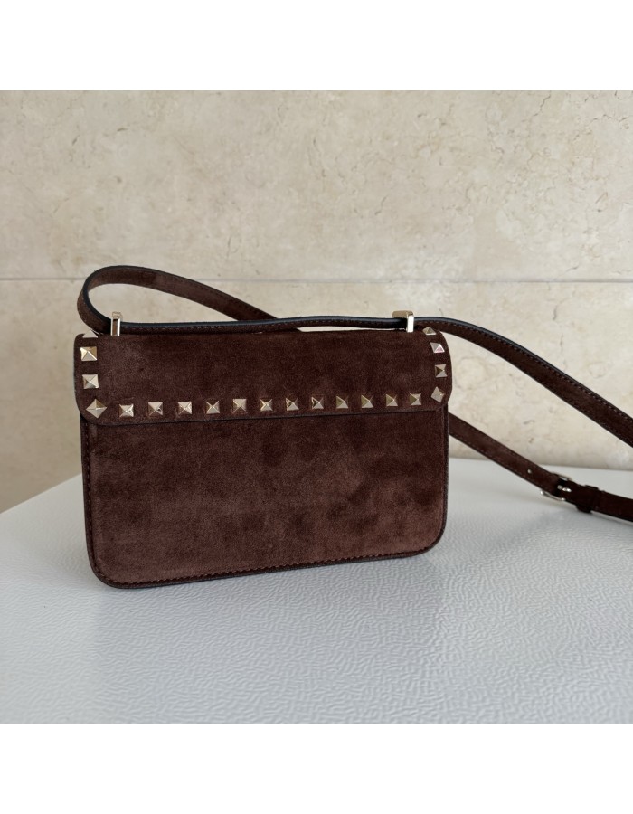 Borsa Piccola A Tracolla Rockstud In Suede VALENTINO