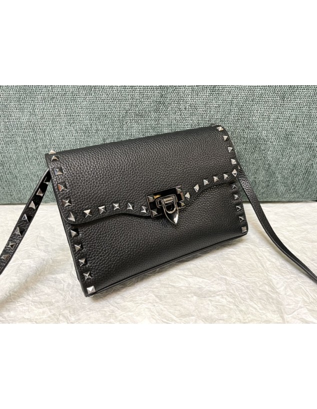 Borsa Piccola A Tracolla Rockstud In Vitello Granato VALENTINO