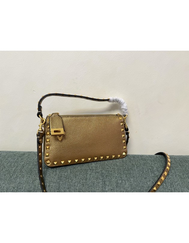 Borsa Piccola A Tracolla Rockstud In Vitello Laminato VALENTINO