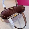 Mini Borsa Shopping Rockstud In Vitello Granato VALENTINO