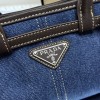 Borsa a mano Prada Bonnie small in denim e pelle PRADA