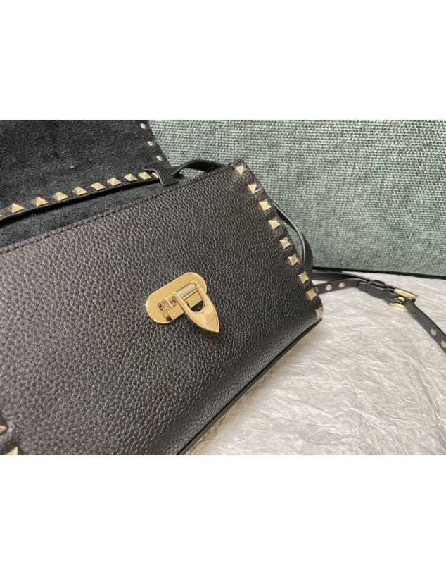 Borsa Piccola A Tracolla Rockstud In Vitello Granato VALENTINO