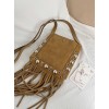 Borsa A Spalla Piccola  Nellcôte In Suede Con Frange VALENTINO