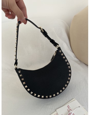 Mini Borsa Hobo Rockstud In Vitello Granato VALENTINO