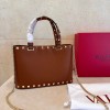 Mini Borsa Shopping Rockstud In Vitello Granato VALENTINO