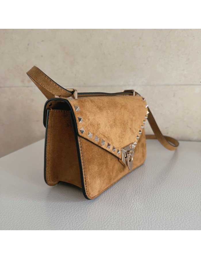 Borsa Piccola A Tracolla Rockstud In Suede VALENTINO