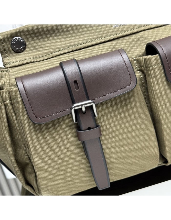 Borsa shopping Prada Route large in canvas e pelle PRADA