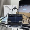 Borsa a mano Prada Bonnie small in denim e pelle PRADA