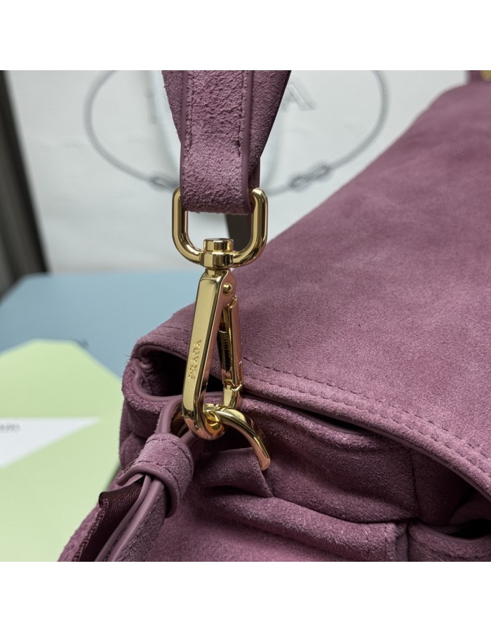 Borsa a spalla Prada Explore medium in pelle scamosciata PRADA