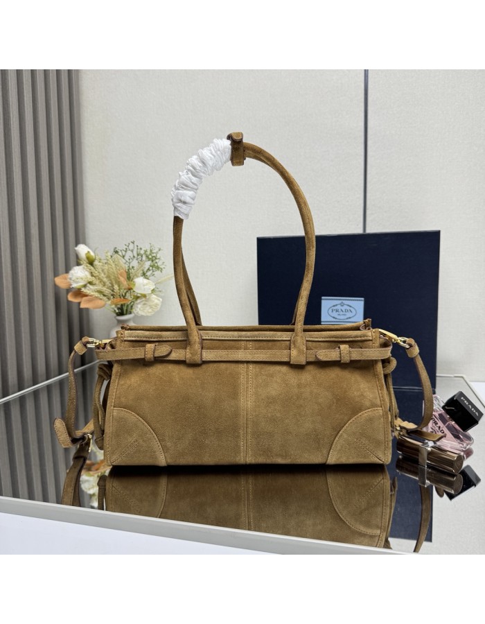 Borsa a mano Prada Bonnie medium in pelle scamosciata PRADA