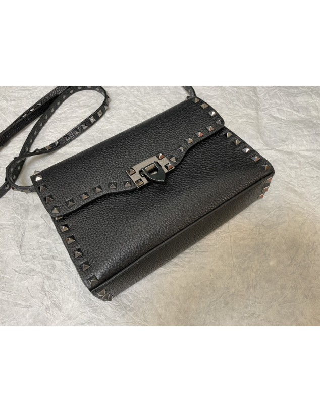 Borsa Piccola A Tracolla Rockstud In Vitello Granato VALENTINO