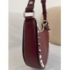 Mini Borsa Hobo Rockstud In Vitello Granato VALENTINO