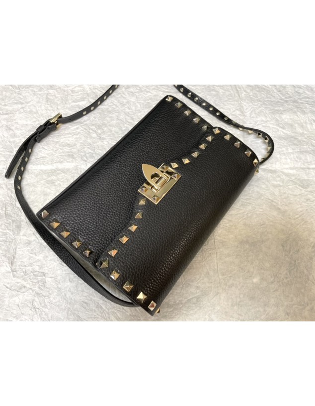Borsa Piccola A Tracolla Rockstud In Vitello Granato VALENTINO