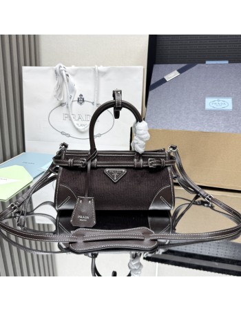 Borsa a mano Prada Bonnie small in velluto e pelle PRADA