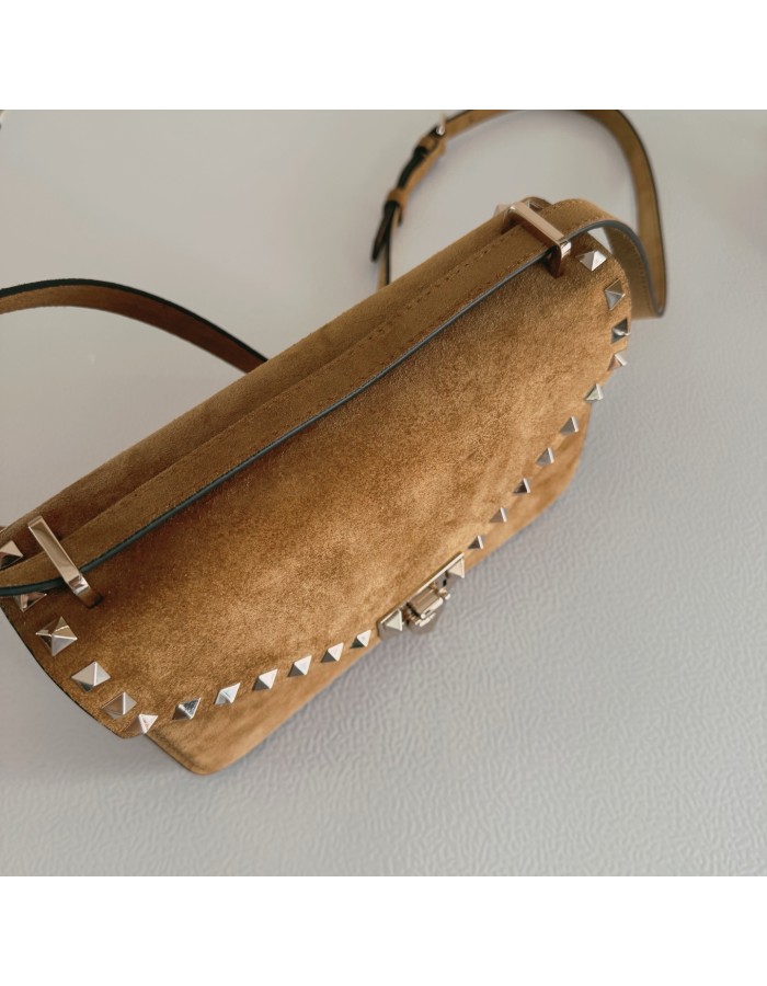 Borsa Piccola A Tracolla Rockstud In Suede VALENTINO
