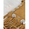 Borsa A Spalla Nellcôte In Suede Con Frange VALENTINO