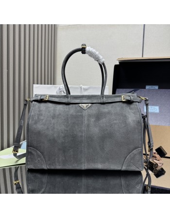 Borsa a mano Prada Bonnie extra large in pelle scamosciata PRADA