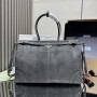 Borsa a mano Prada Bonnie extra large in pelle scamosciata PRADA