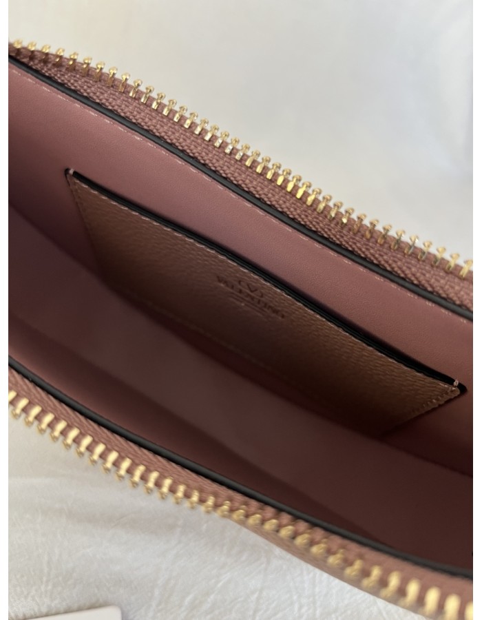 Mini Borsa Hobo Rockstud In Vitello Granato VALENTINO