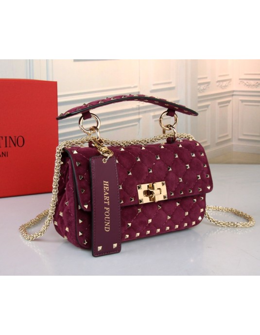 Borsa Piccola Rockstud Spike In Suede VALENTINO