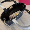 Mini Borsa Shopping Rockstud In Vitello Granato VALENTINO