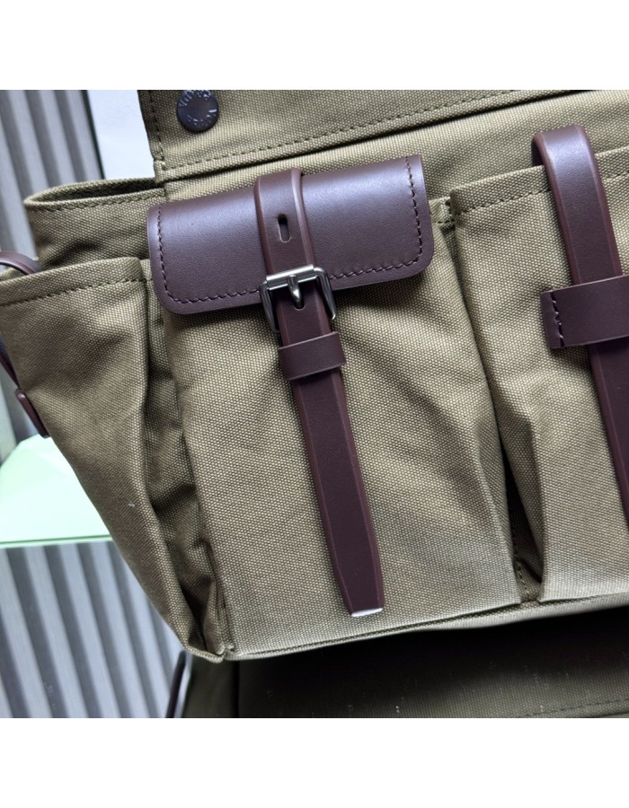 Borsa shopping Prada Route large in canvas e pelle PRADA