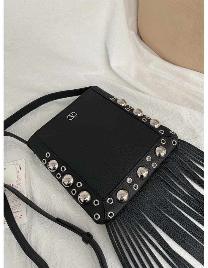 Borsa A Spalla Piccola  Nellcôte In Pelle Con Frange VALENTINO
