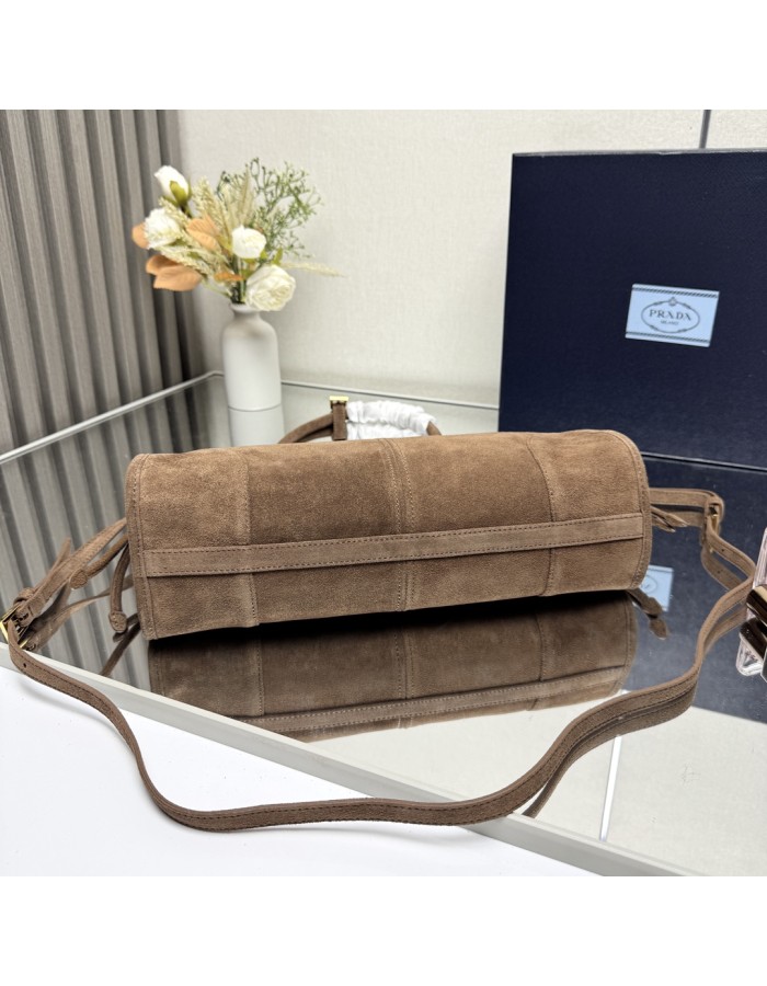 Borsa a mano Prada Bonnie medium in pelle scamosciata PRADA