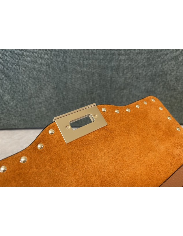 Borsa Piccola A Tracolla Rockstud In Vitello Granato VALENTINO
