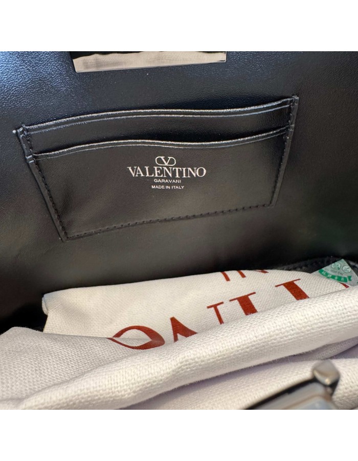 Mini Borsa Shopping Rockstud In Vitello Granato VALENTINO