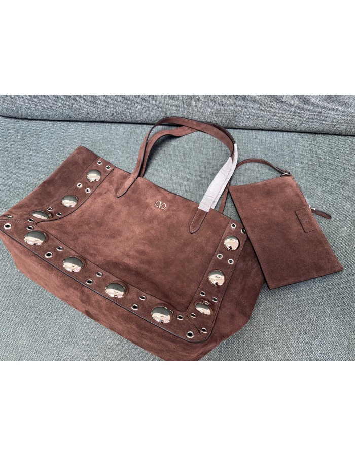 Borsa Shopping Media Nellcôte In Suede VALENTINO