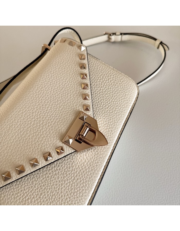 Borsa Piccola A Tracolla Rockstud In Vitello Granato VALENTINO