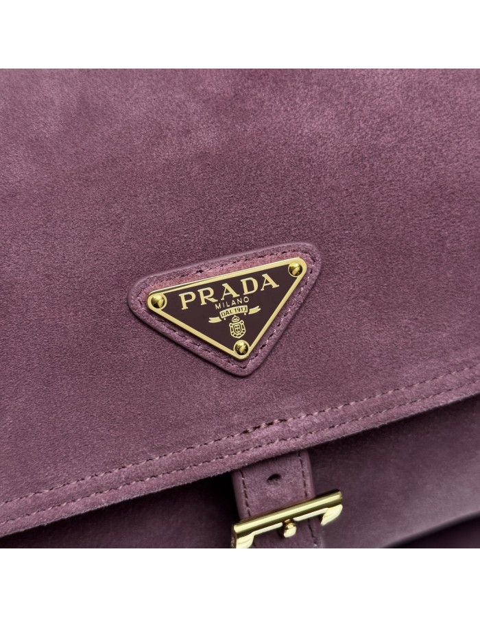 Borsa a spalla Prada Explore medium in pelle scamosciata PRADA