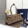Borsa a mano Prada Bonnie medium in pelle scamosciata PRADA