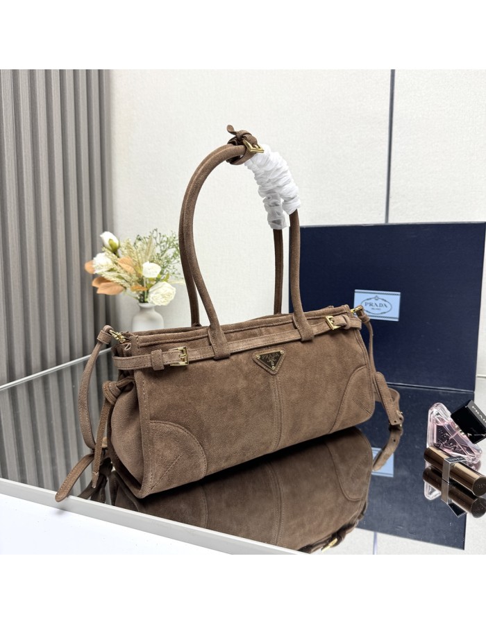 Borsa a mano Prada Bonnie medium in pelle scamosciata PRADA