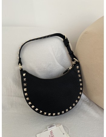 Mini Borsa Hobo Rockstud In Vitello Granato VALENTINO