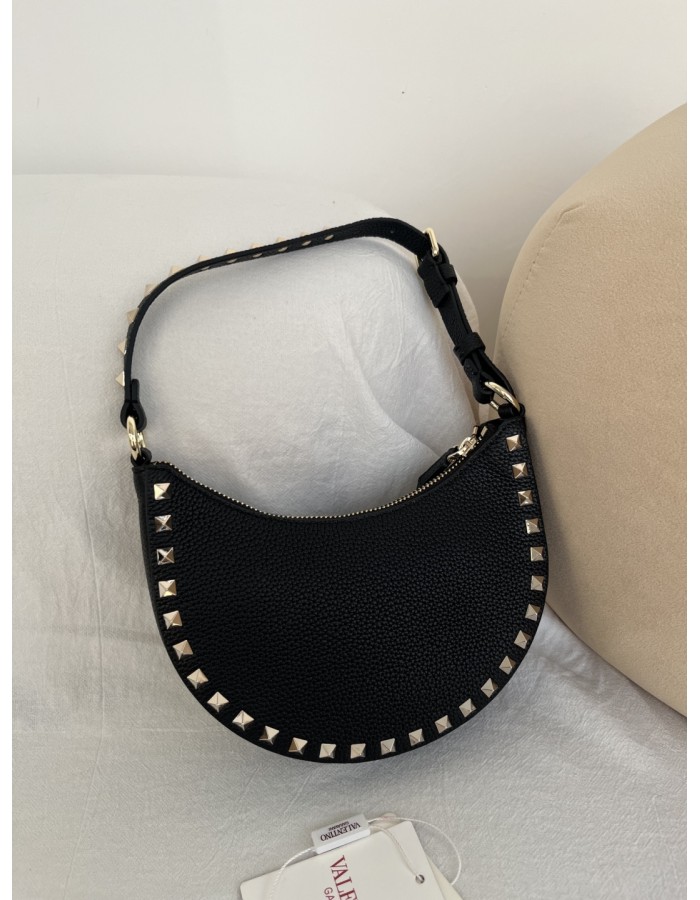 Mini Borsa Hobo Rockstud In Vitello Granato VALENTINO