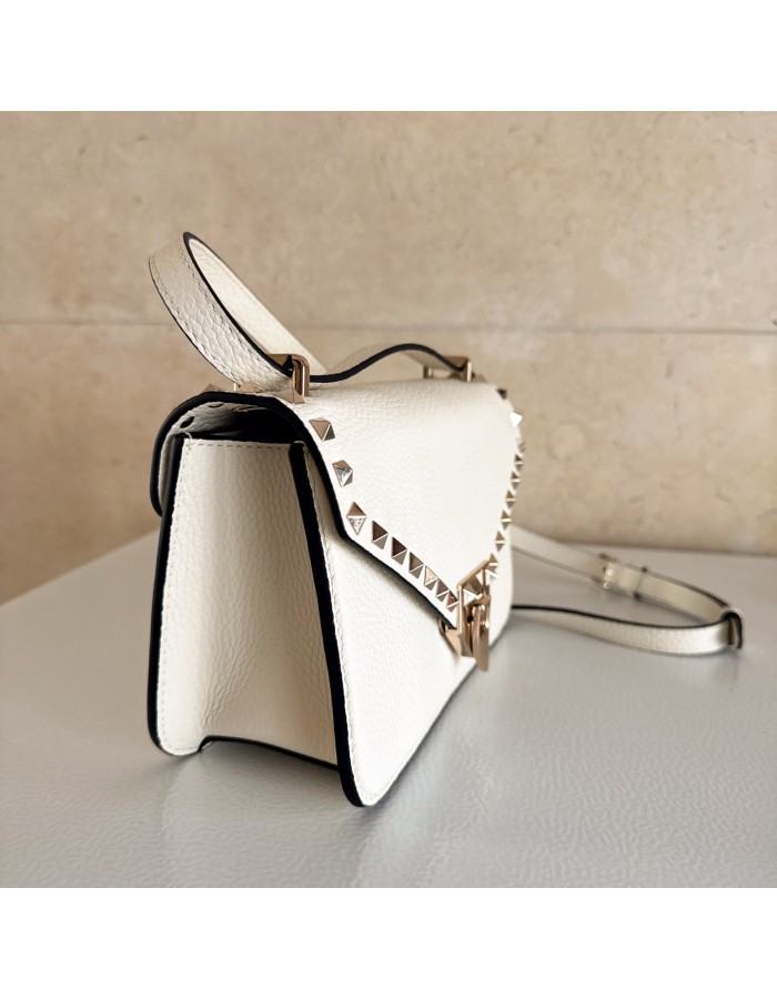Borsa Piccola A Tracolla Rockstud In Vitello Granato VALENTINO