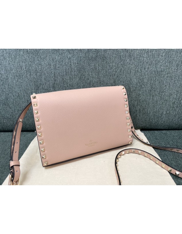 Borsa Piccola A Tracolla Rockstud In Vitello Granato VALENTINO