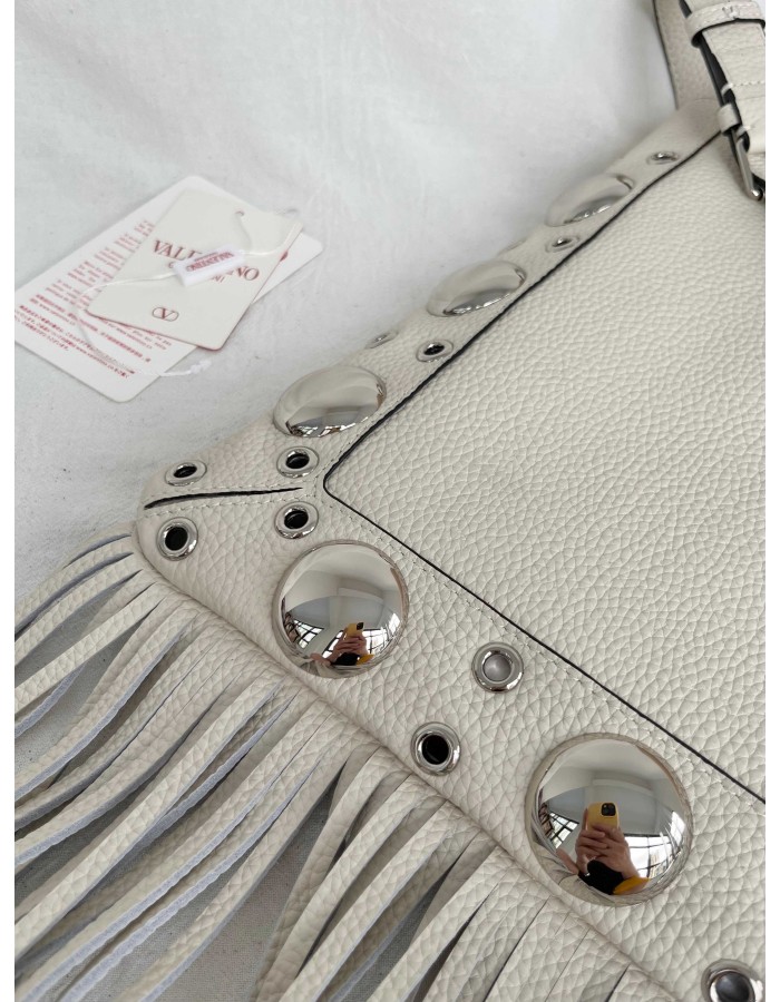 Borsa A Spalla Nellcôte In Pelle Con Frange VALENTINO