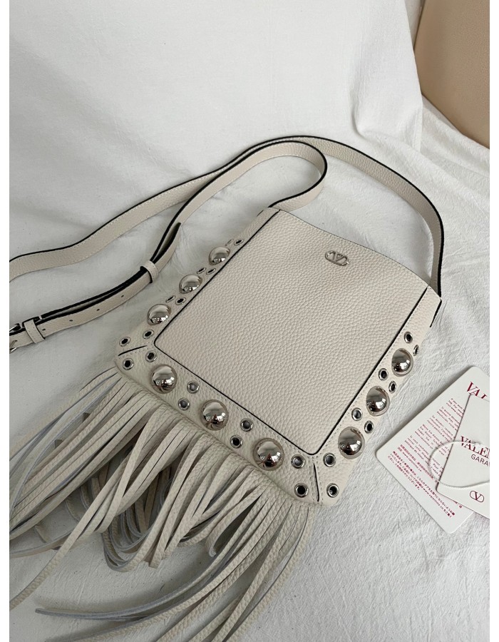Borsa A Spalla Piccola  Nellcôte In Pelle Con Frange VALENTINO