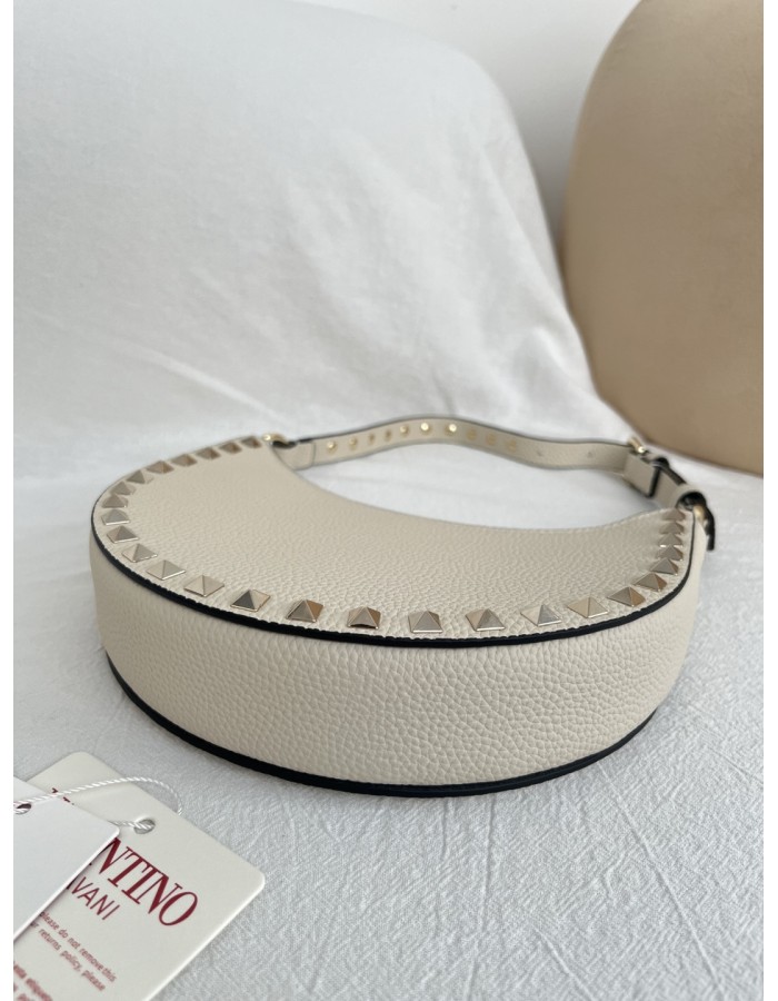 Mini Borsa Hobo Rockstud In Vitello Granato VALENTINO