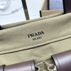 Borsa shopping Prada Route large in canvas e pelle PRADA