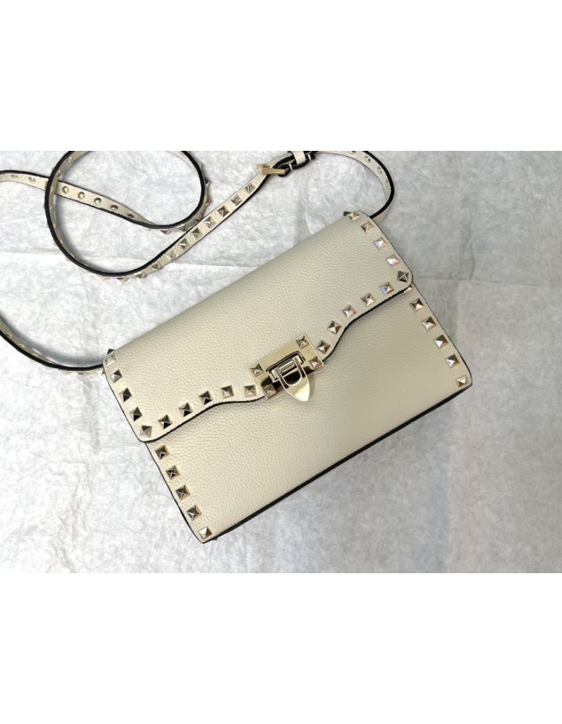 Borsa Piccola A Tracolla Rockstud In Vitello Granato VALENTINO