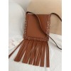 Borsa A Spalla Piccola  Nellcôte In Pelle Con Frange VALENTINO