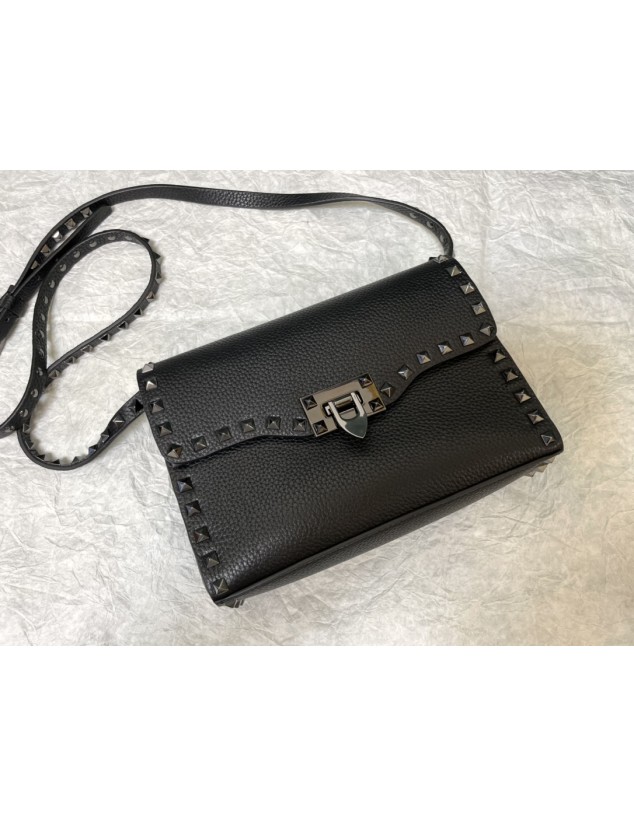 Borsa Piccola A Tracolla Rockstud In Vitello Granato VALENTINO
