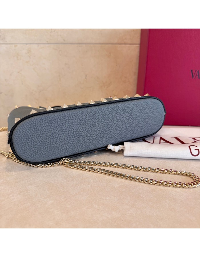 Mini Borsa Shopping Rockstud In Vitello Granato VALENTINO