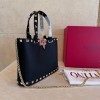 Mini Borsa Shopping Rockstud In Vitello Granato VALENTINO