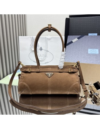 Borsa a mano Prada Bonnie medium in pelle nabuk PRADA