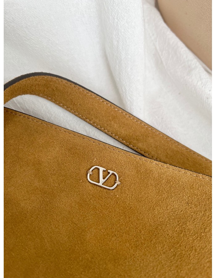 Borsa A Spalla Nellcôte In Suede Con Frange VALENTINO